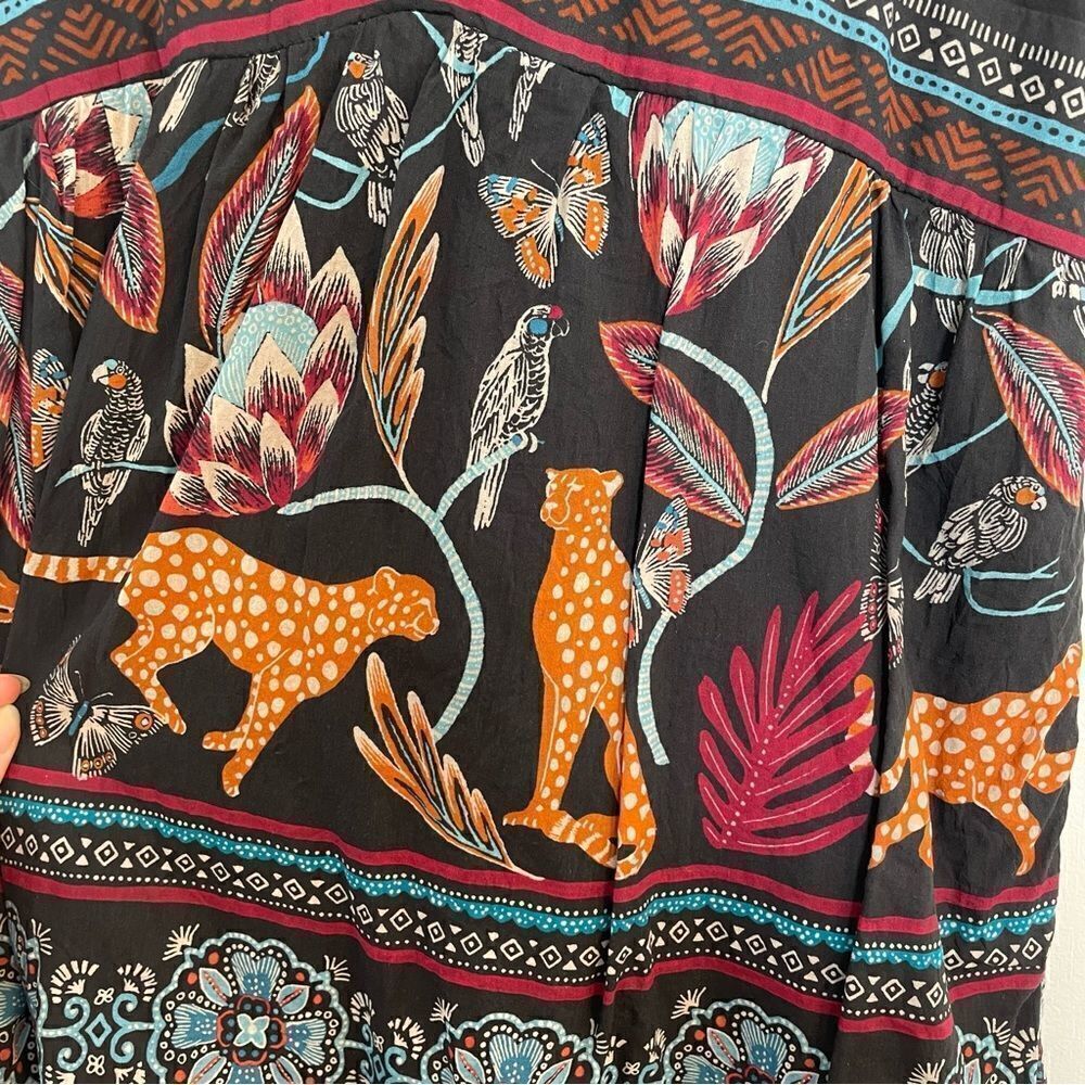 Anthropologie Deep V Tunic Mini Dress Cheetah MP - Picture 9 of 9